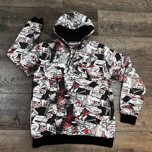 Seven Souls Fleece Red Comic Strip Pullover Hoodie Adult Men's Size Medium
